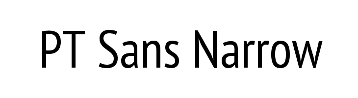 Beispiel einer PT Sans Narrow-Schriftart