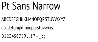 Beispiel einer PT Sans Narrow Bold-Schriftart