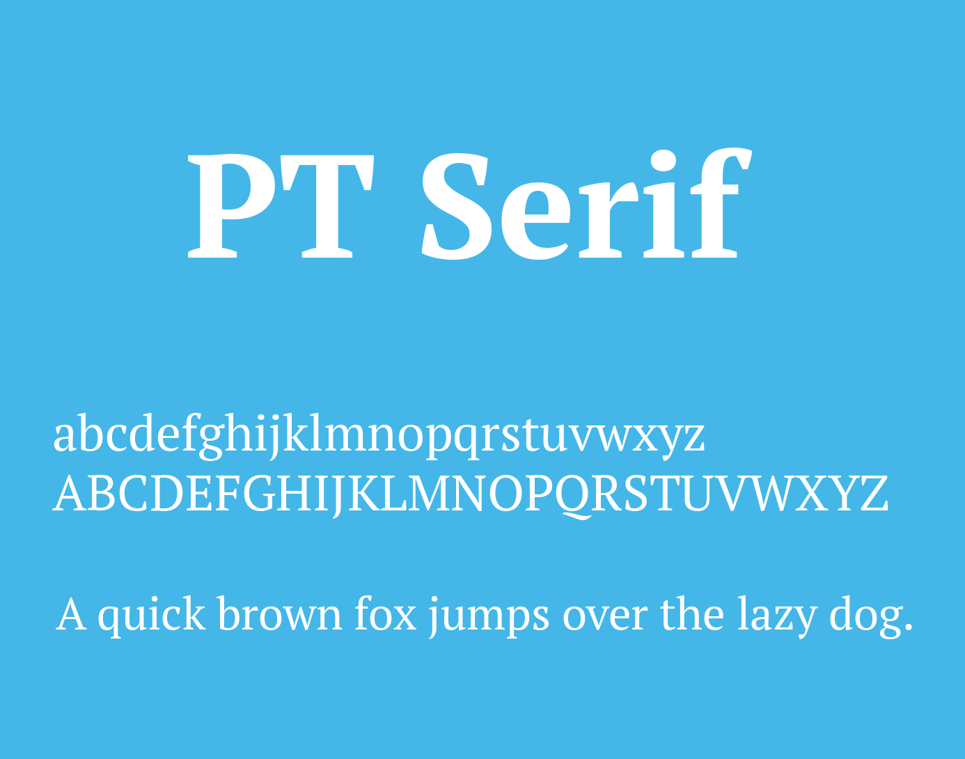 Beispiel einer PT Serif Regular-Schriftart