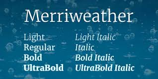 Beispiel einer Merriweather Bold Italic-Schriftart