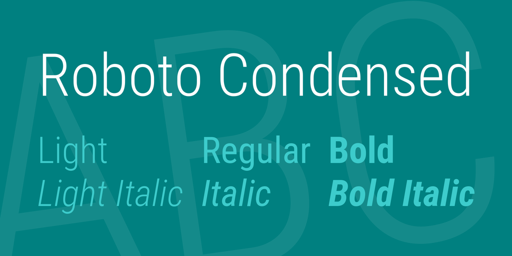 Beispiel einer Roboto Condensed Light-Schriftart