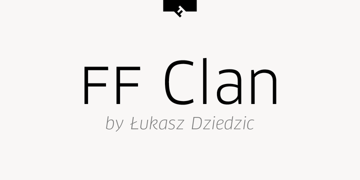 Beispiel einer FF Clan Narrow Black-Schriftart