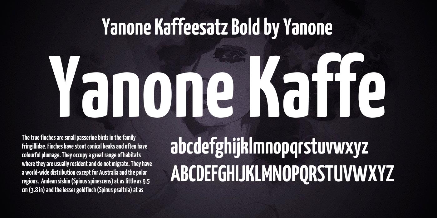 Beispiel einer Yanone Kaffeesatz Bold -Schriftart