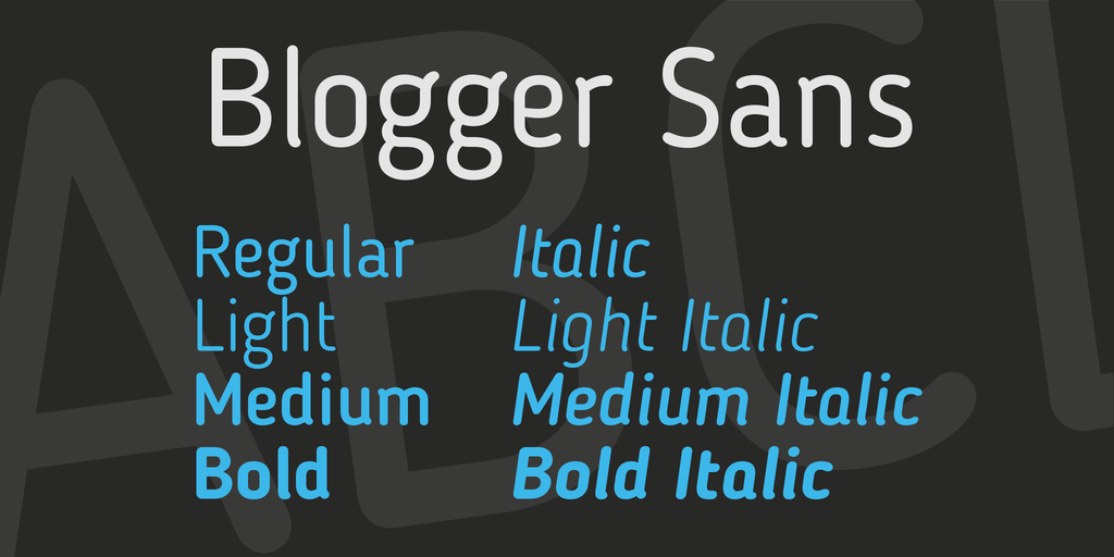 Beispiel einer Blogger Sans Italic-Schriftart