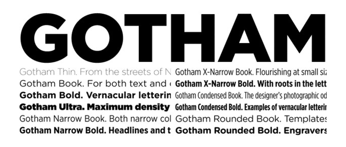 Beispiel einer Gotham-Schriftart