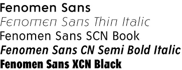 Beispiel einer Fenomen Sans SCN Hairline-Schriftart