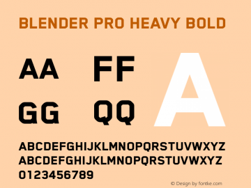 Beispiel einer Blender Pro Heavy-Schriftart