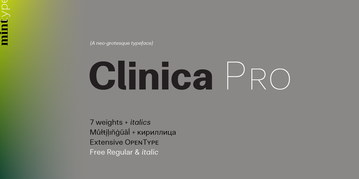 Beispiel einer Clinica Pro Regular-Schriftart