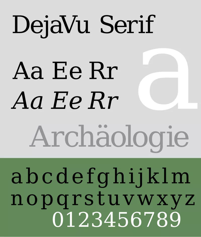 Beispiel einer DejaVu Serif-Schriftart