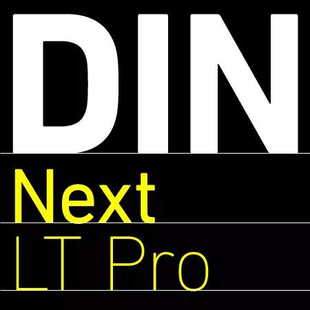 Beispiel einer DIN Next LT Pro Bold Italic-Schriftart