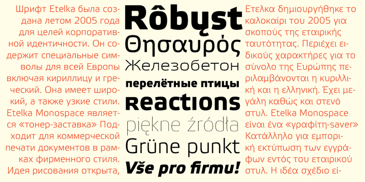 Beispiel einer Etelka  Wide Text Pro Bold Italic-Schriftart
