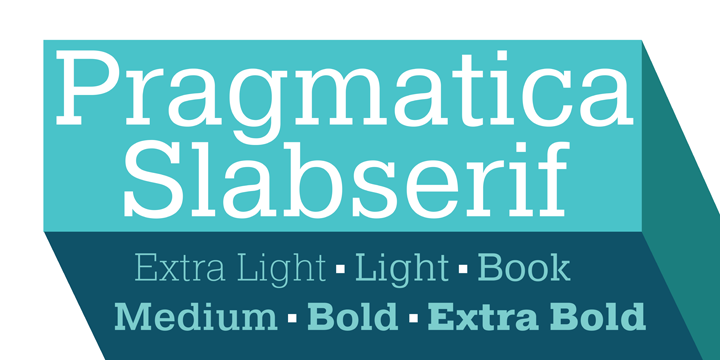 Beispiel einer Pragmatica Slab Light-Schriftart