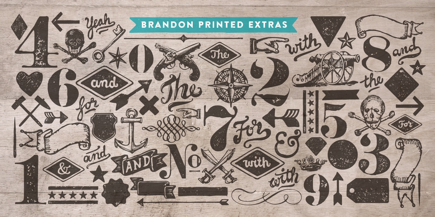 Beispiel einer Brandon Printed Two-Schriftart