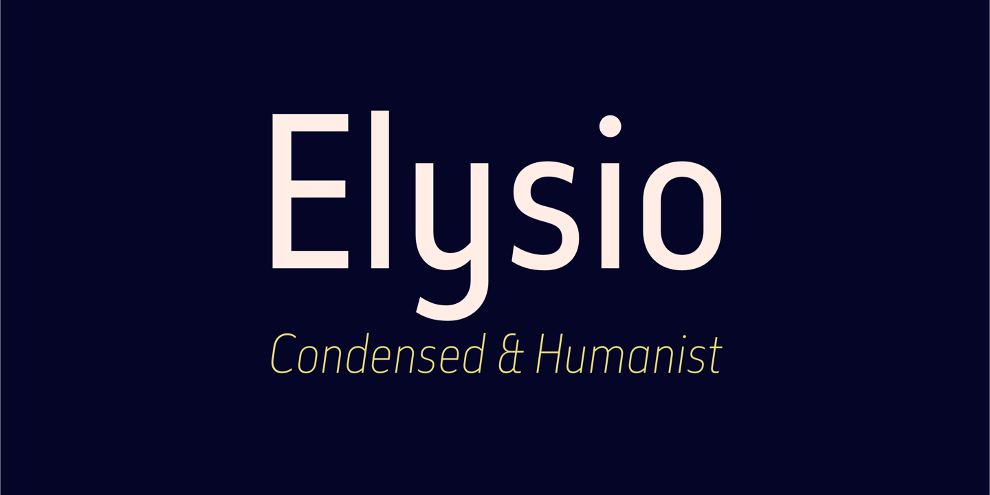 Beispiel einer Elysio Light-Schriftart