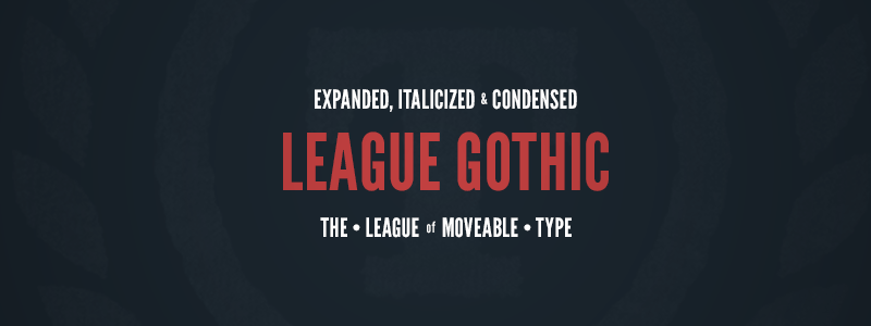 Beispiel einer League Gothic Condensed Italic-Schriftart