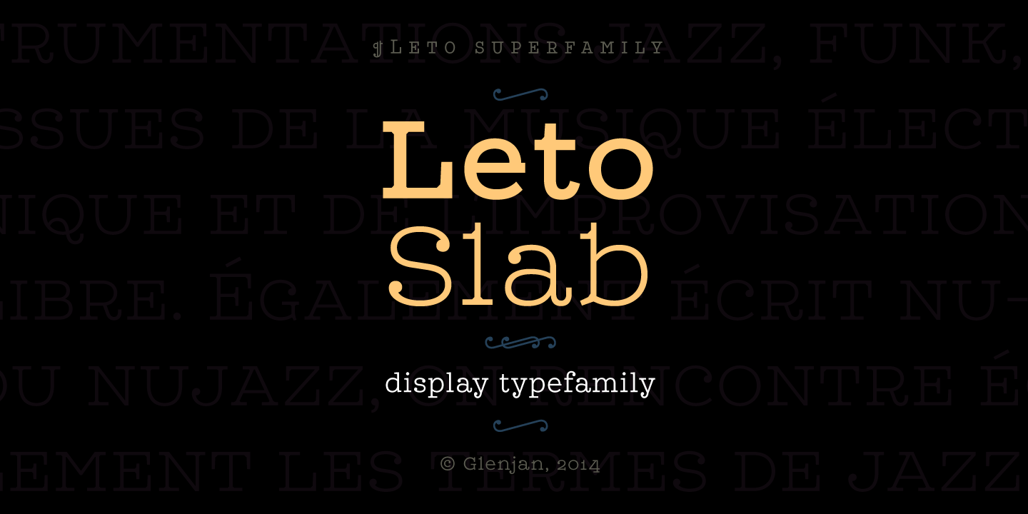 Beispiel einer Leto Slab Condensed Medium-Schriftart