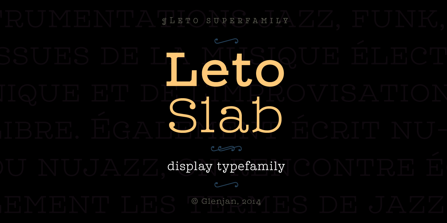 Beispiel einer Leto Slab Thin-Schriftart