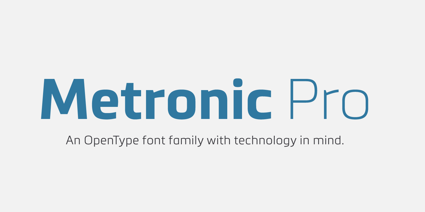 Beispiel einer Metronic Pro Regular-Schriftart