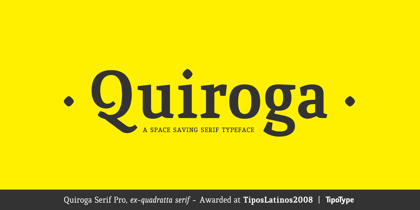Beispiel einer Quiroga Serif Pro-Schriftart