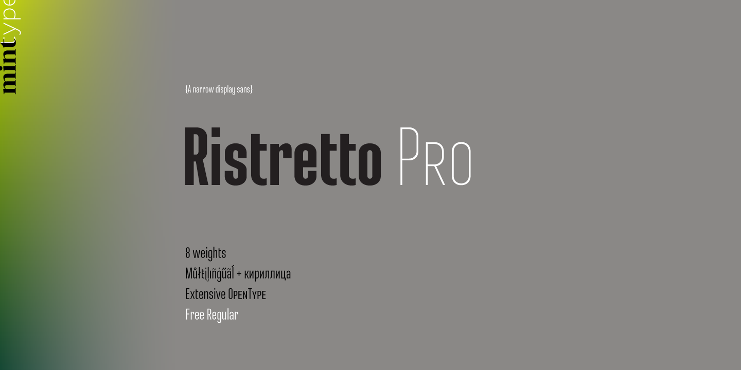 Beispiel einer Ristretto Pro Thin-Schriftart