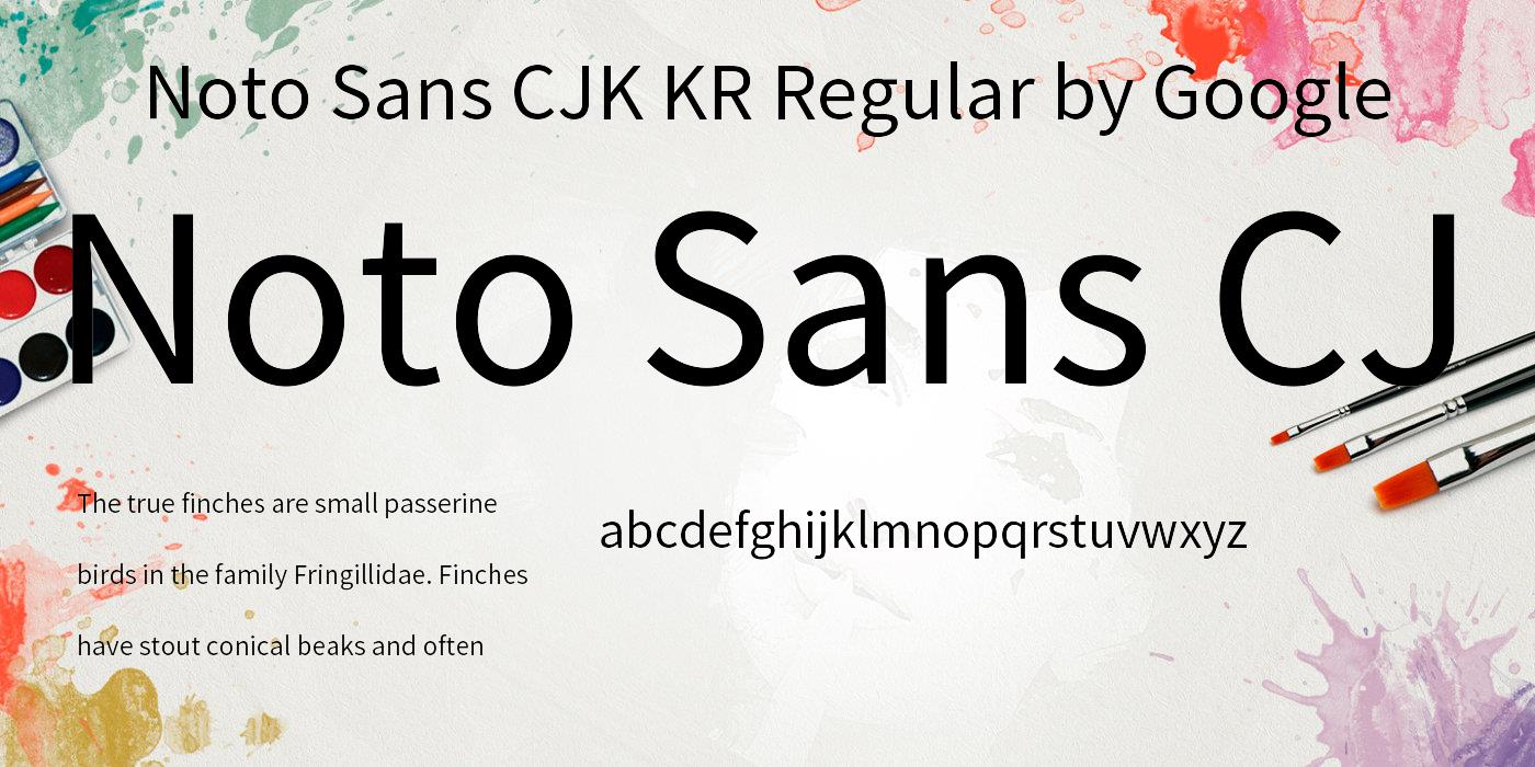 Beispiel einer Noto Sans KR Thin-Schriftart