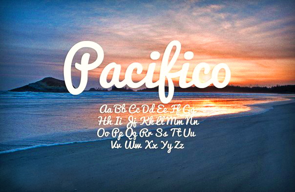 Beispiel einer Pacifico-Schriftart