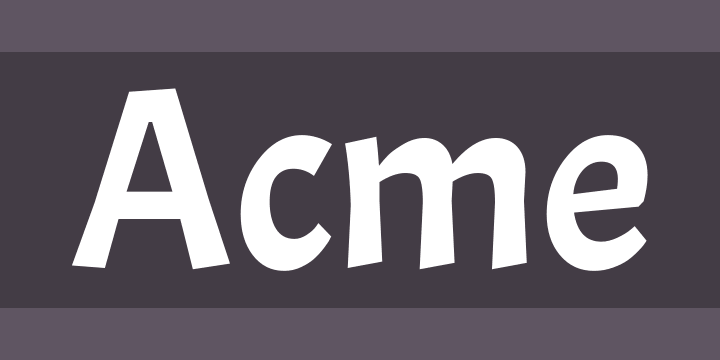 Beispiel einer Acme-Schriftart