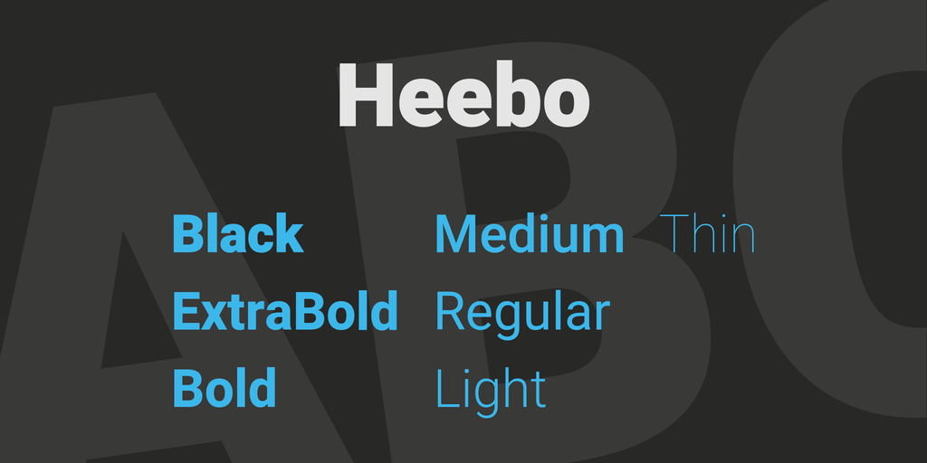 Beispiel einer Heebo-Schriftart