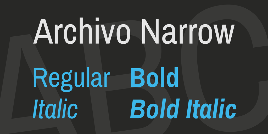 Beispiel einer Archivo Narrow Bold Italic-Schriftart