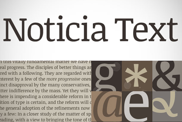 Beispiel einer Noticia Text-Schriftart