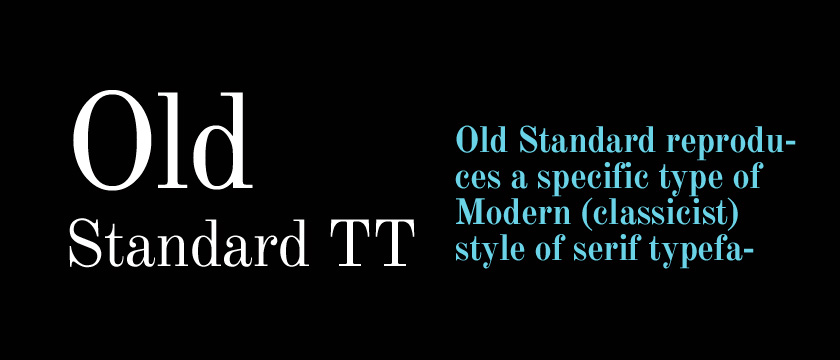 Beispiel einer Old Standard TT-Schriftart