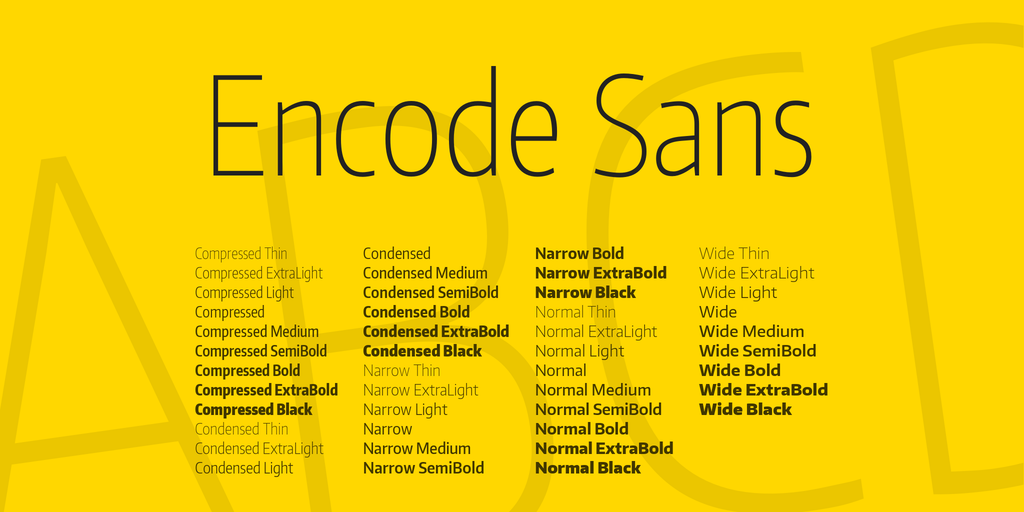 Beispiel einer Encode Sans Condensed-Schriftart