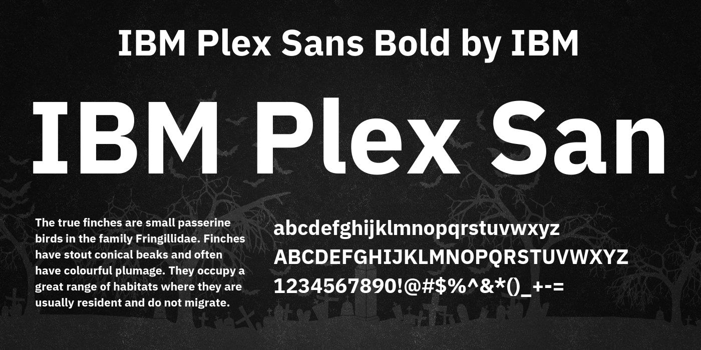 Beispiel einer IBM Plex Sans Bold-Schriftart