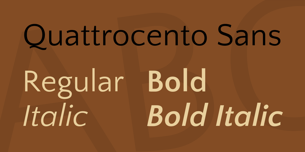 Beispiel einer Quattrocento Sans-Schriftart