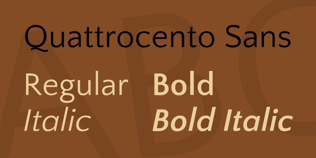 Beispiel einer Quattrocento Sans Bold Italic-Schriftart