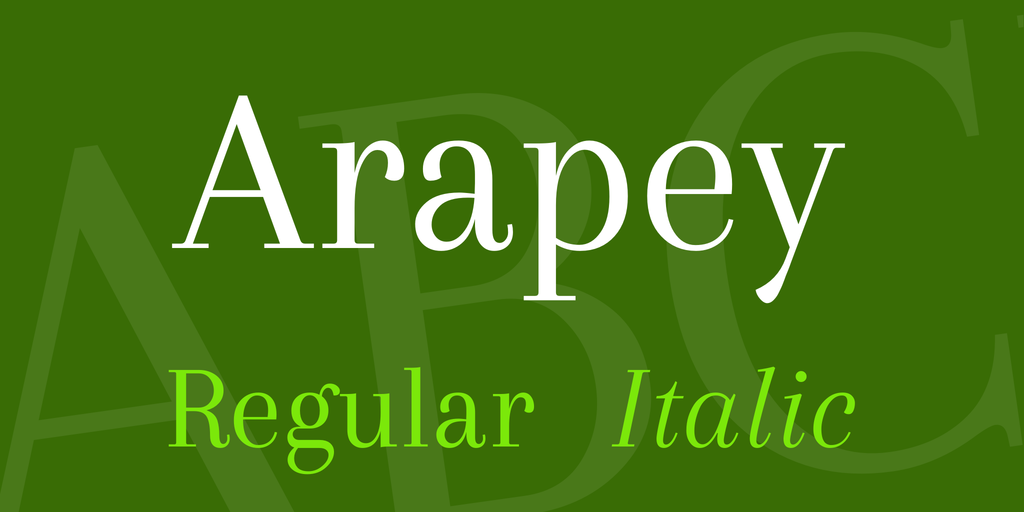 Beispiel einer Arapey-Schriftart