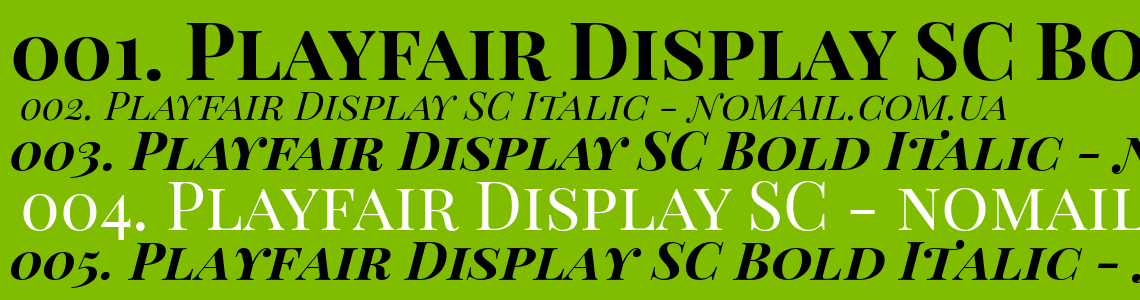 Beispiel einer Playfair Display SC Bold Italic-Schriftart