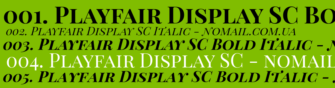 Beispiel einer Playfair Display SC Regular-Schriftart