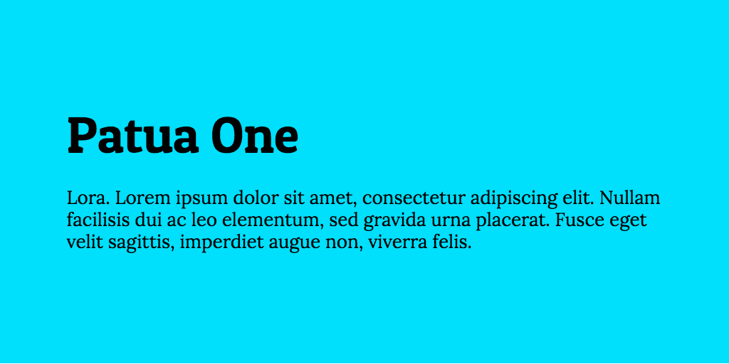 Beispiel einer Patua One-Schriftart