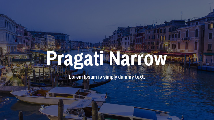 Beispiel einer Pragati Narrow Regular-Schriftart