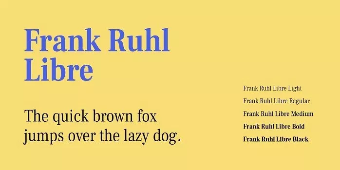Beispiel einer Frank Ruhl Libre Medium-Schriftart