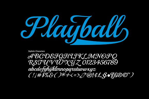 Beispiel einer Playball Regular-Schriftart