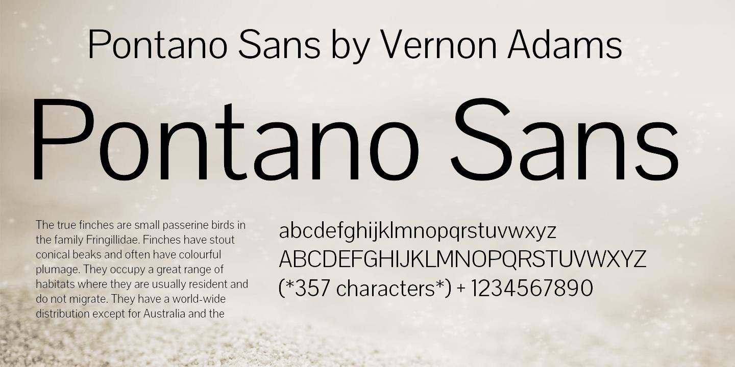 Beispiel einer Pontano Sans Regular-Schriftart