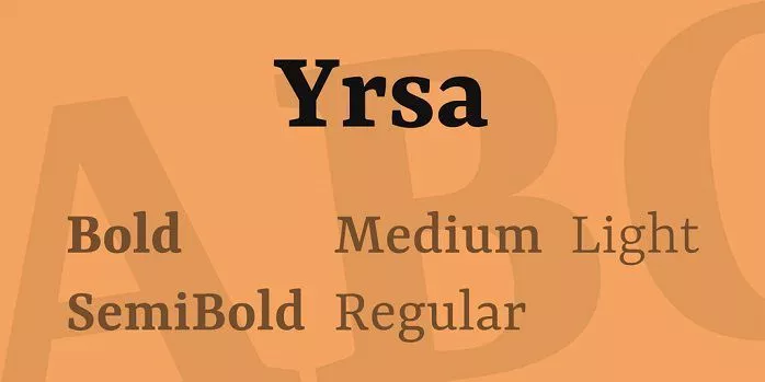 Beispiel einer Yrsa Regular-Schriftart