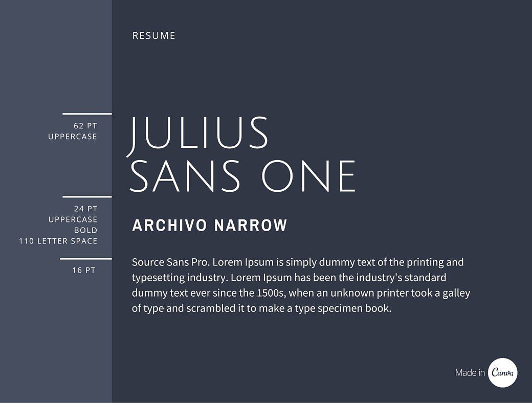 Beispiel einer Julius Sans One-Schriftart