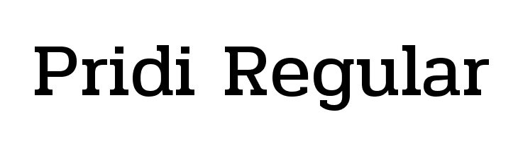 Beispiel einer Pridi Regular-Schriftart