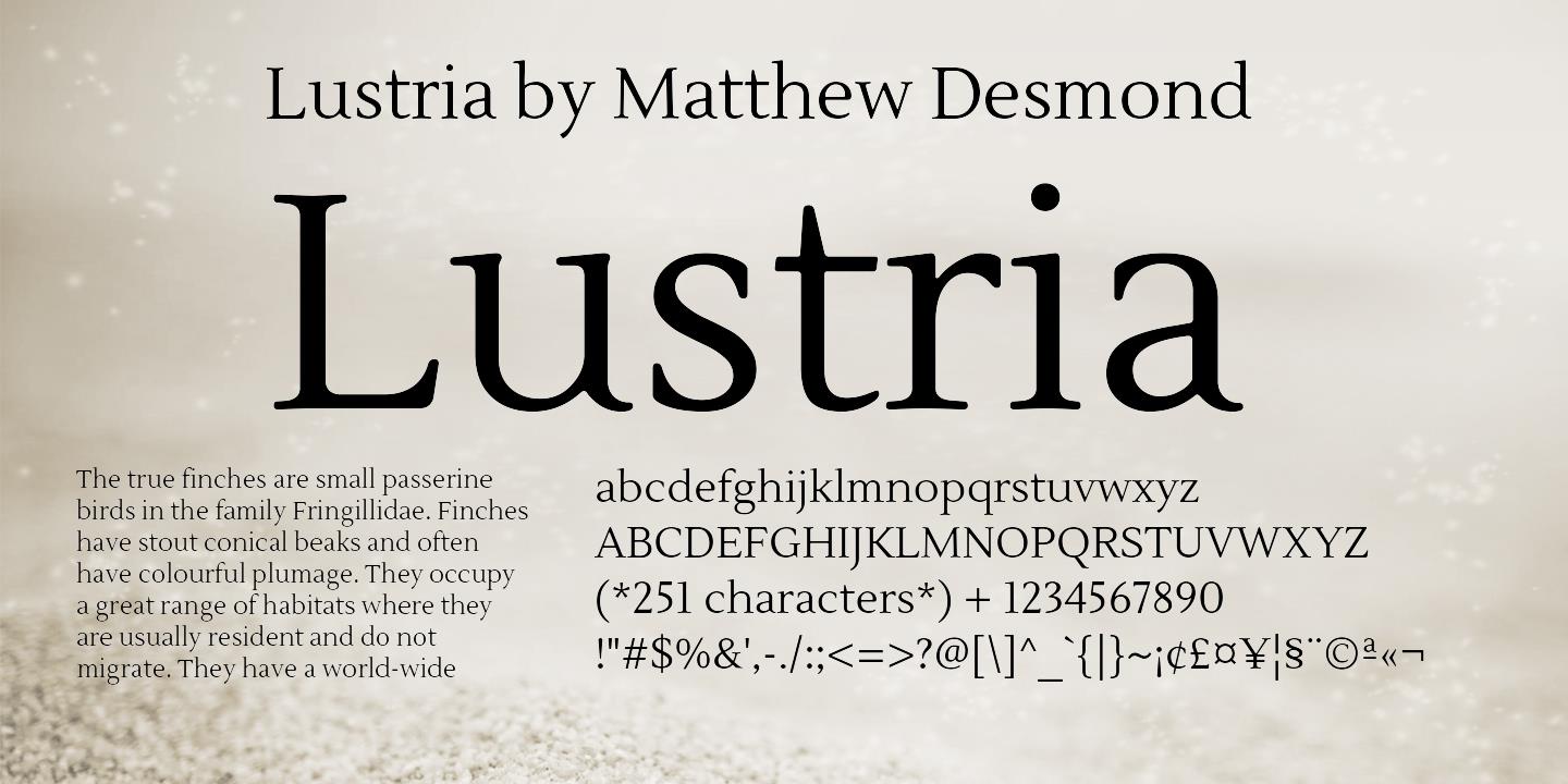 Beispiel einer Lustria Regular-Schriftart