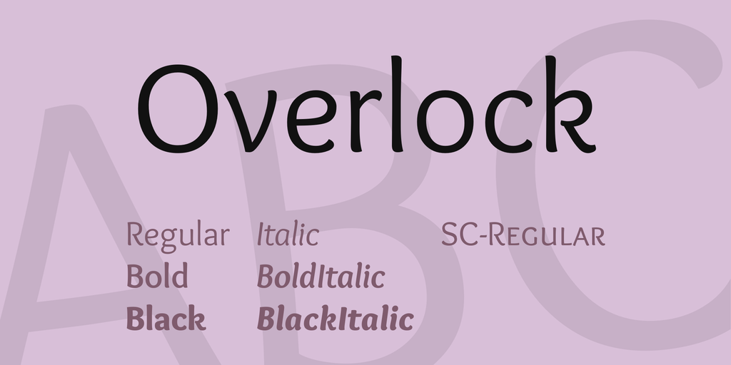 Beispiel einer Overlock-Schriftart