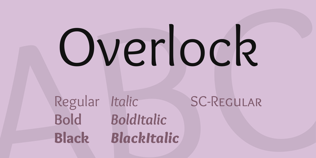 Beispiel einer Overlock Regular-Schriftart