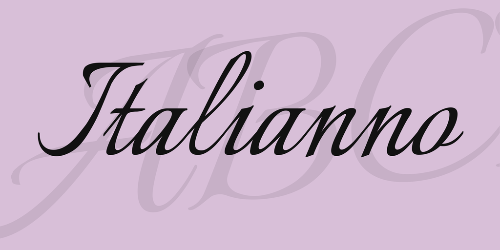 Beispiel einer Italianno Regular-Schriftart